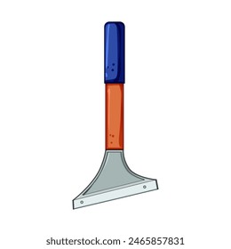 blade paint scraper cartoon. old hammer, line er, removing carpenter blade paint scraper sign. isolated symbol vector illustration