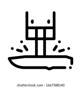 Blade Production Icon Vector. Outline Blade Production Sign. Isolated Contour Symbol Illustration