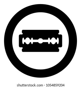 Blade razor black icon in circle .