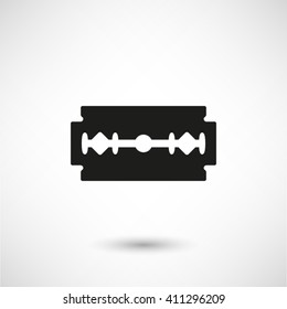 Blade razor - black vector  icon with shadow