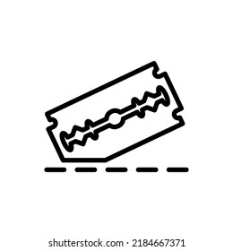 Blade razor with cutting line simple icon vector. Flat design.ai