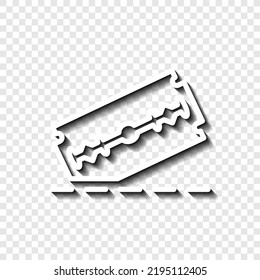 Alambre de hoja con línea de corte simple vector de icono. Diseño plano. Blanco con sombra sobre rejilla transparente. 