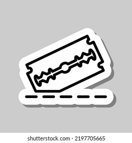 Alambre de hoja con línea de corte simple vector de icono. Diseño plano. Pegar con sombra sobre fondo gris.ai