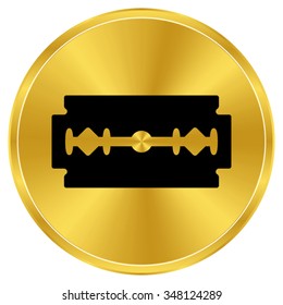 Blade razor - gold vector icon