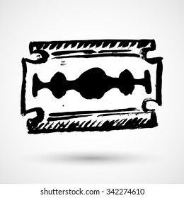 Blade razor in grunge style