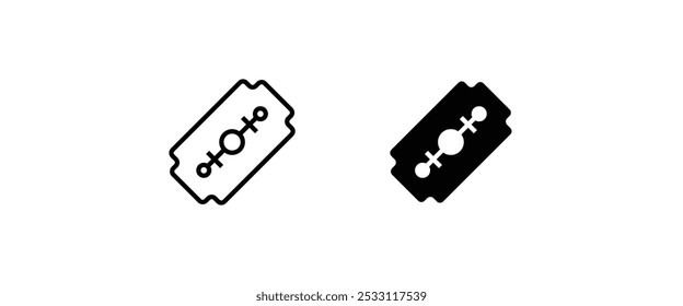 Blade razor icon. Black icon razor sharp. Black silhouette equipment barbershop line and flat icons set, editable stroke isolated on white, linear vector outline illustration, symbol logo design style