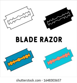 Blade razor icon in different style vector illustration. two colored and black vintage razor vector icons designed in filled, outline, line and stroke style can be used for web, mobile, ui