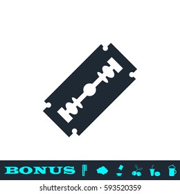 Blade razor icon flat. Black pictogram on white background. Vector illustration symbol and bonus button