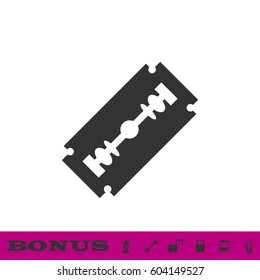 Blade razor icon flat. Black pictogram on white background. Vector illustration symbol and bonus button