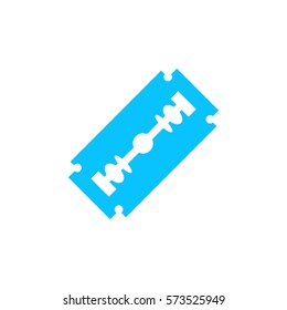 Blade razor icon flat. Blue pictogram on white background. Vector illustration symbol