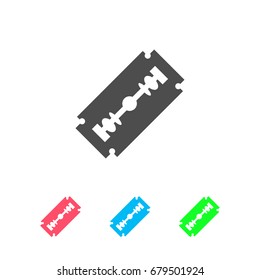 Blade razor icon flat. Color pictogram on white background. Vector illustration symbol and bonus icons
