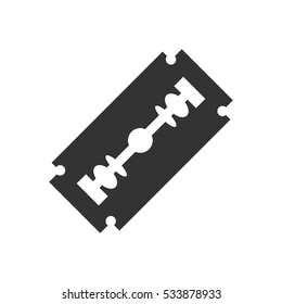 Blade razor icon flat. Illustration isolated on white background. Vector grey sign symbol