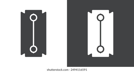 Blade Rasiermesser Symbol Flaches Set in Schwarzweiß Farbumriss Vektorgrafik