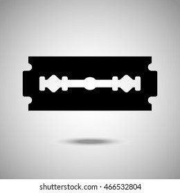 Blade razor icon. Flat style. Grey background. Vector illustration.