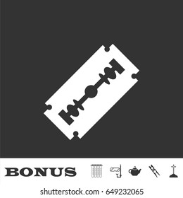 Blade razor icon flat. White pictogram on black background. Vector illustration symbol and bonus icons