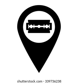 Blade razor - map pointer vector icon