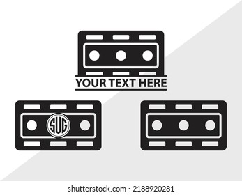 Blade Razor Monogram SVG Printable Vector Illustration