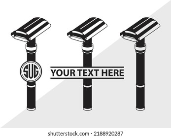 Ilustración de vectores impresos SVG monograma Razor blade