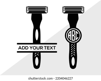Ilustración de vectores impresos SVG monograma Razor blade