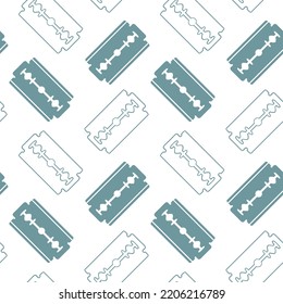Blade razor, seamless pattern. Vector illustration of Razor Blade.