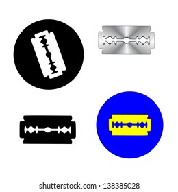 Blade razor set on white background isolated. Vector illustration.