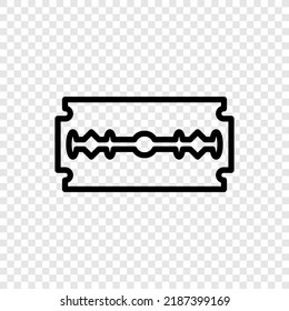 Blade Rasiermesser einfache Symbol Vektorgrafik. Flaches Design. Transparentes grid.ai