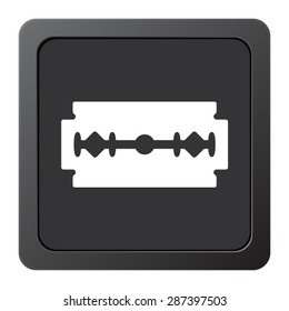 Blade razor   - vector icon, on a grey button