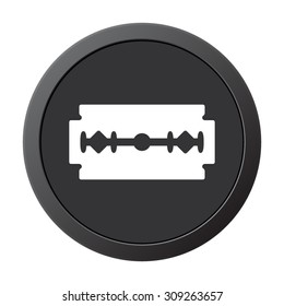 Blade razor - vector icon, on a grey button