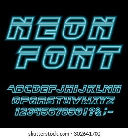 Blade Runner Neon Font. Vector.