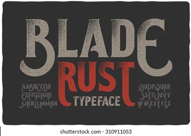 "Blade Rust" texturado tipo vintage en fondo negro