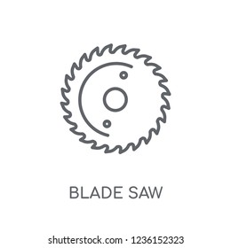 blade saw linear icon. Modern outline blade saw logo concept on white background from Construction collection. Suitable for use on web apps, mobile apps and print media.