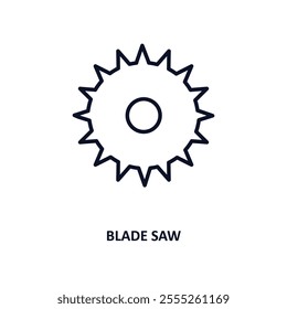 blade saw outline icon.  Thin line icon from construction tools collection. Editable vector isolated on white background