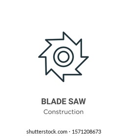 Blade saw outline vector icon. Thin line black blade saw icon, flat vector simple element illustration from editable construction concept isolated on white background