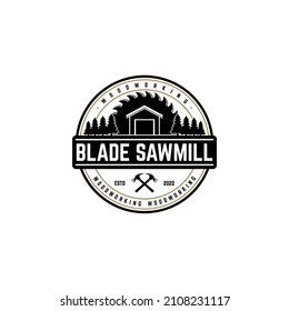 Blade Sawmil Logo Template Vector