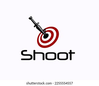 blade shoot on target excellence marketing strategy logo symbol icon design template illustration inspiration