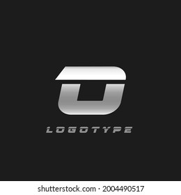 Blade silver letter O, bold italic cropped monogram. Aluminium iron metallic vector emblem for auto repair shop or automotive and race service modern logo.