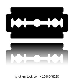 blade. simple silhouette. Black icon with mirror reflection on white background
