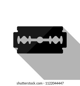 blade. simple silhouette. Black object with long shadow on white background