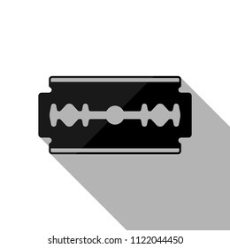 blade. simple silhouette. Black object with long shadow on white background