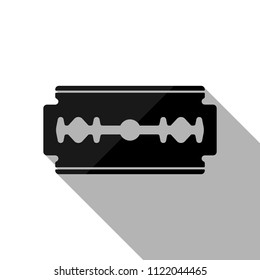 blade. simple silhouette. Black object with long shadow on white background