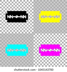 blade. simple silhouette. Colored set of cmyk icons on transparent background