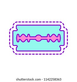 blade. simple silhouette. Colored sketch with dotted border on white background
