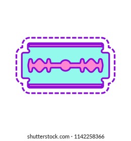 blade. simple silhouette. Colored sketch with dotted border on white background