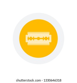 blade. simple silhouette. Icon in colored circle with gray bold border. Web button, modern flat design