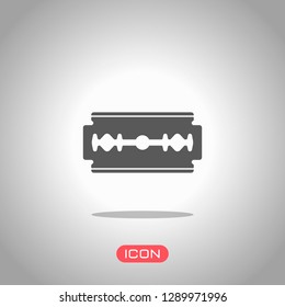 blade. simple silhouette. Icon under spotlight. Gray background