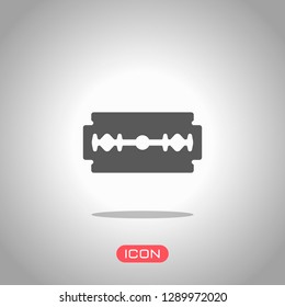 blade. simple silhouette. Icon under spotlight. Gray background