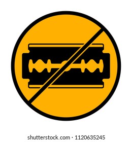blade. simple silhouette. not allowed, black object in warning sign with orange background color