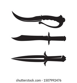blade and sword vector symbol black 
