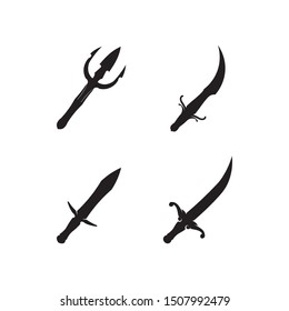 blade and sword vector symbol black 
