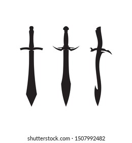 blade and sword vector symbol black 
